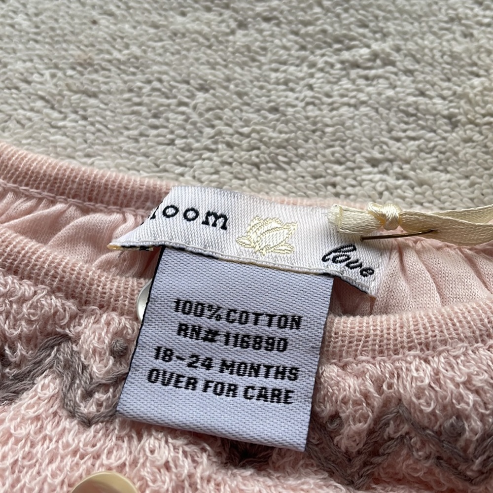 Baby set of 2 pieces brand new. 18-24 months. Bloom brand. Pink with gray design - Picture 5 of 8